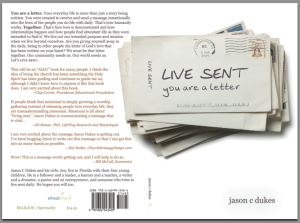 [the book cover for LIVE SENT: you are a letter.